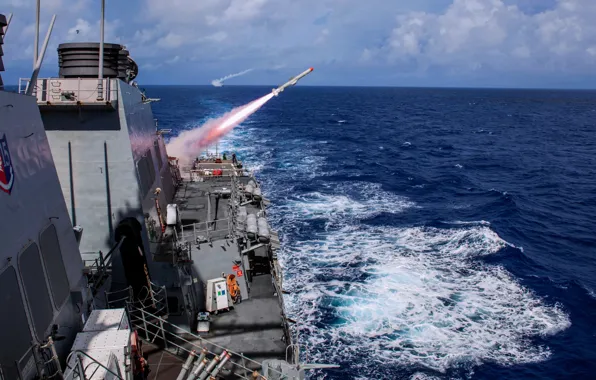 Download wallpaper rocket, shooting, Navy, anti-ship, 