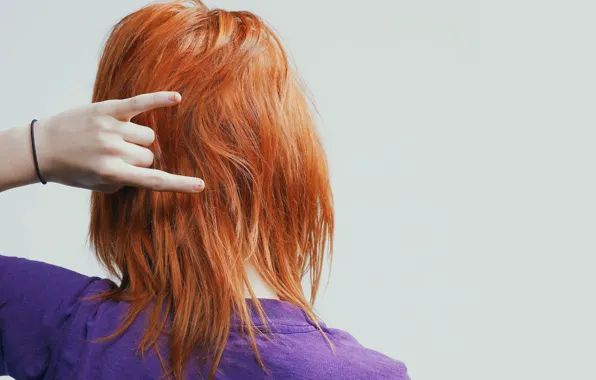 Picture hair, hand, red, gesture, celebrity, Hayley Williams