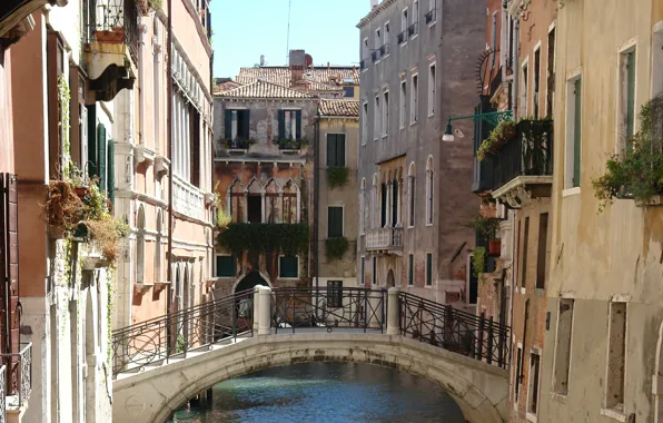 Street, building, Italy, Venice, channel, the bridge, Italy, bridge