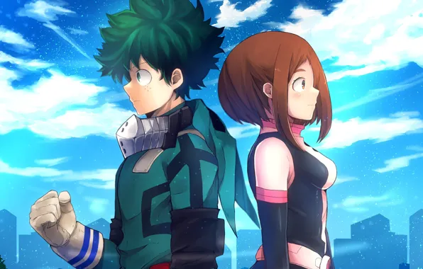 Two, My Hero Academia, Boku No Hero Academy, My Hero Academy, Isuku Midori, Uraraka, Ochako