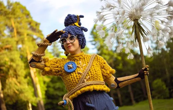 Forest, dandelion, glasses, costume, outfit, image, cosplay, binding