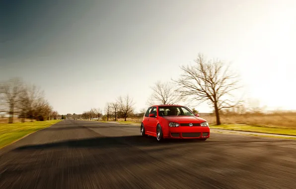 Red, volkswagen, red, Golf, golf, Volkswagen, MK4