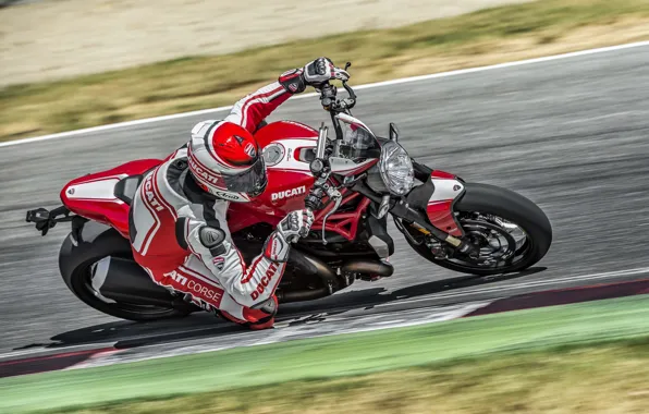 Red, Ducati, Monster, moto, road, bike, Legend, speed