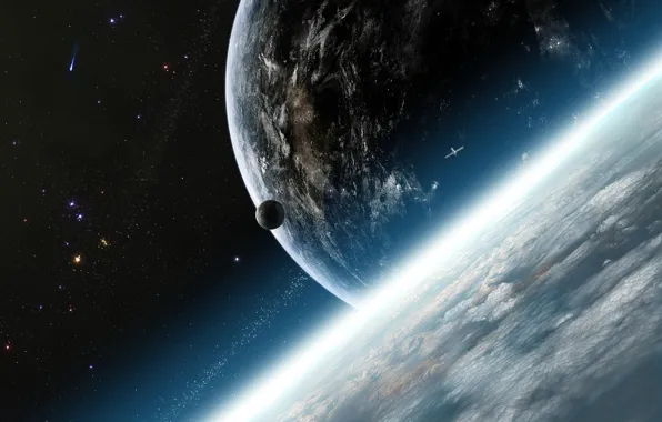 Planet, satellite, the atmosphere