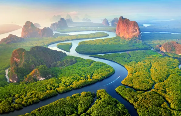 Water, landscape, Thailand