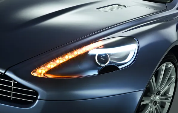 Aston Martin, Rapide, headlight, supercar, four-door, diodes