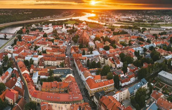 Lithuania, Kaunas, sunset