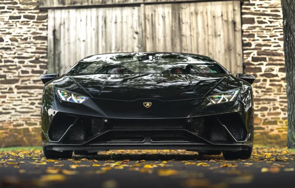 Picture Lamborghini, Front, Black, VAG, Huracan, Sight