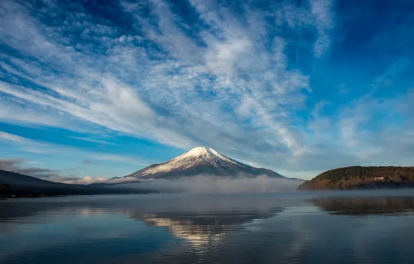 The sky, landscape, mountain, the volcano