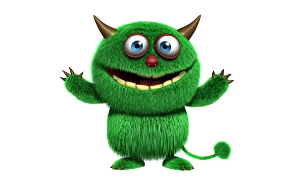 Picture monster, face, funny, cute, fluffy