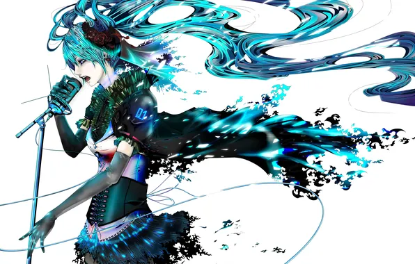 Picture vocaloid, hatsune miku, sings