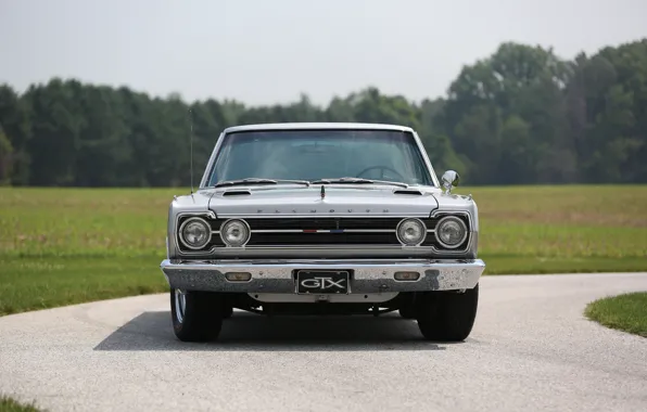 Picture retro, front view, classic, Plymouth Belvedere GTX, American car