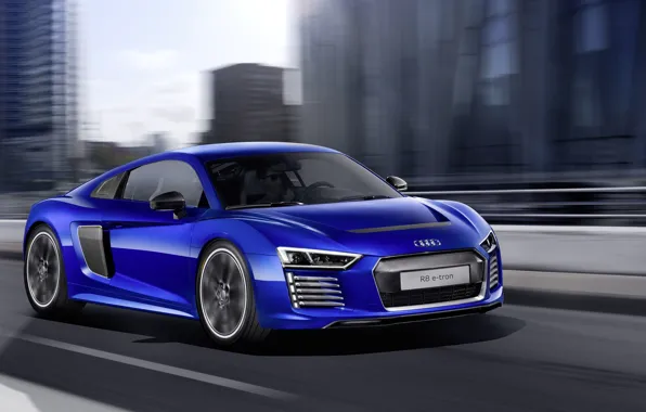 Audi, e-tron, blue