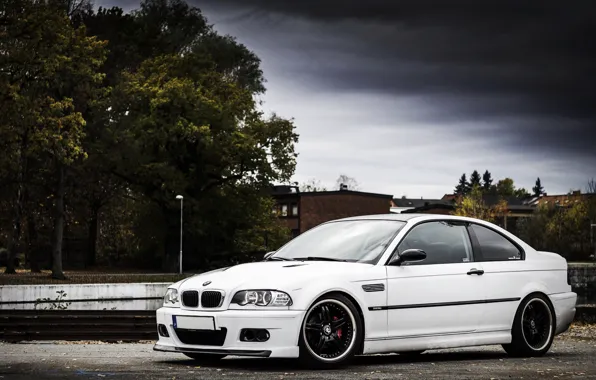 BMW, white, E46