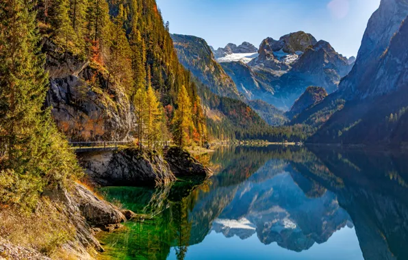 Wallpaper autumn, mountains, lake, rocks, pond for mobile and desktop ...