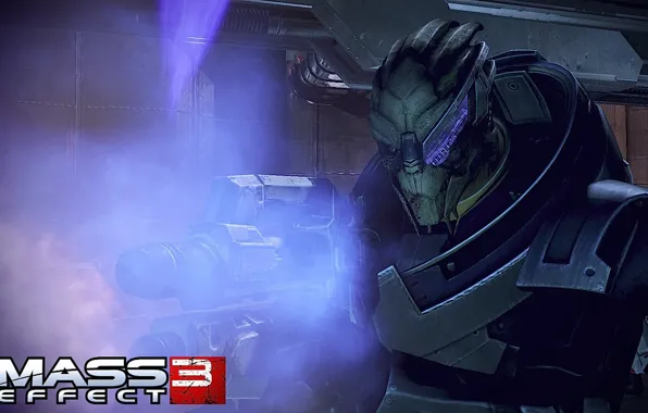 Soldiers, Mass Effect 3, Garrus Vakarian, rifle &ampquot;hoe&ampquot;, turanec