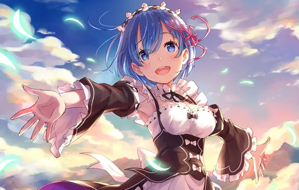 Anime, art, Re: Zero kara hajime chip isek or Seikatsu, REM