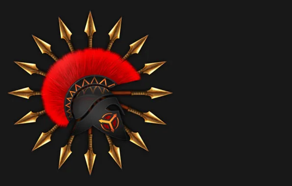 Picture background, Sparta, helmet, spears