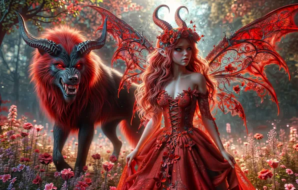 Wings, being, fairy, fantasy, beast