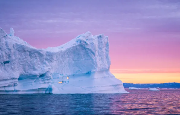 Ice, winter, sea, the sky, water, snow, landscape, nature