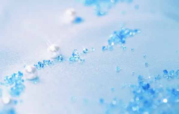 Lights, background, holiday, gentle, blue, Shine, new year, rhinestones