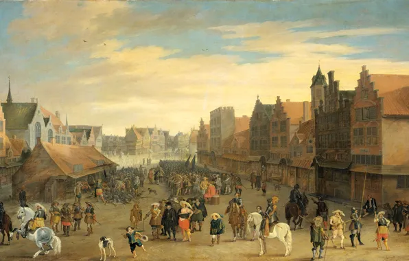 Picture picture, the urban landscape, Pauwels of Hillegaert, Prince Maurice of Nassau Enters in Utrecht