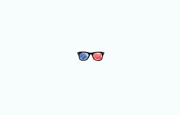 Picture blue, red, glasses, center, rayban, stereo glasses, stereo