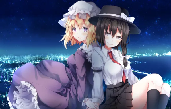Night, girls, Touhou, Touhou, Touhou