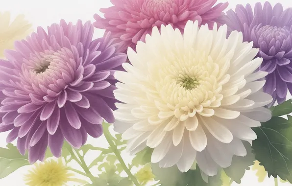 Flower, purple, flowers, yellow, green, green, figure, plant