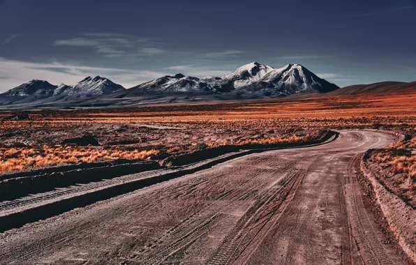 Picture road, nature, Chile, Atacama desert