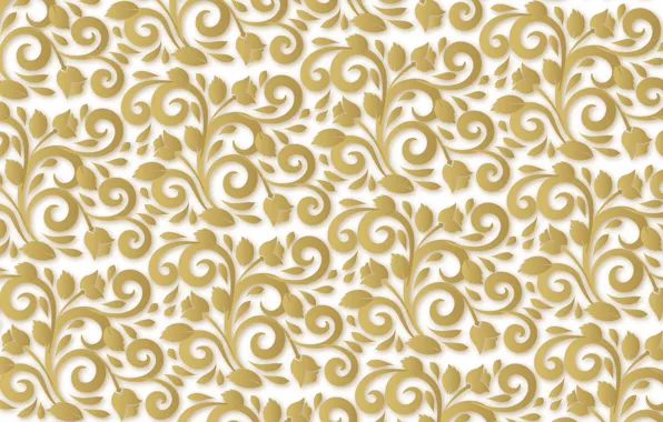 Picture background, gold, white, ornament, pattern