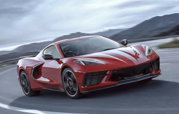 Road, Corvette, Chevrolet, Speed, Turn, Stingray, 2020, Chevrolet Corvette ( C8 ) Stingray