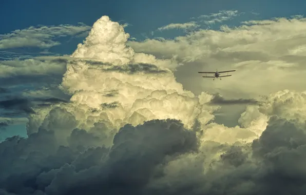 The sky, Clouds, The plane, Flight, Clouds, Sky, Aviation, Airplane