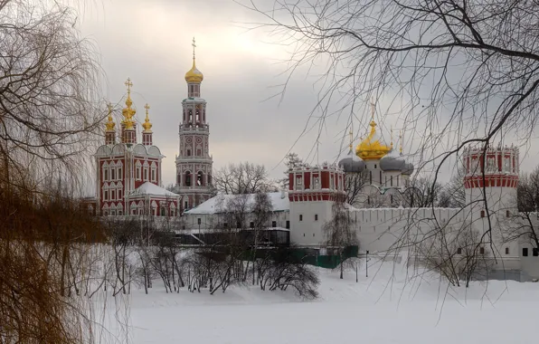 Picture Khamovniki District, Russia, Moscow, Novodevichy Convent, winter