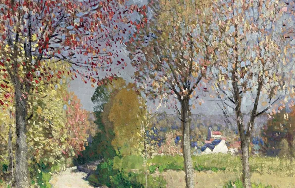Landscape, picture, Road, Pierre Eugène Montesin, Pierre-Eugene Montezin