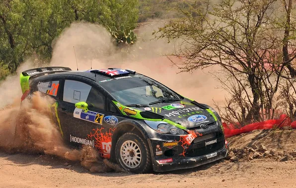 Picture Ford, Dust, Turn, Ford, WRC, Rally, Fiesta, Fiesta