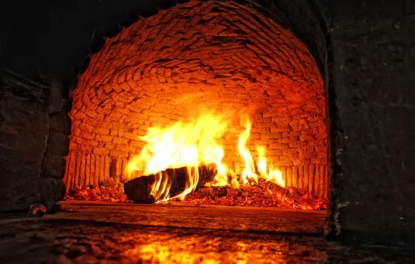 Lights, flame, fireplace, hearth, logs