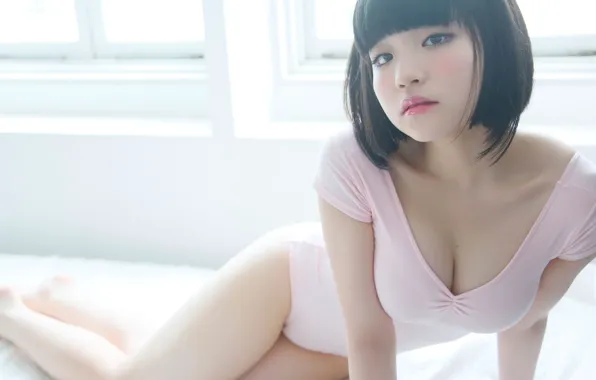 Beautiful, Asian, Model, Bed, Woman, Pretty, Shorthair