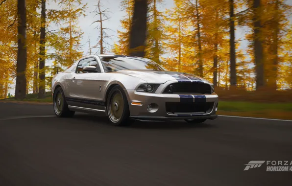 Autumn, forest, Mustang, Ford, shelby GT-500, Forza Horizon 4
