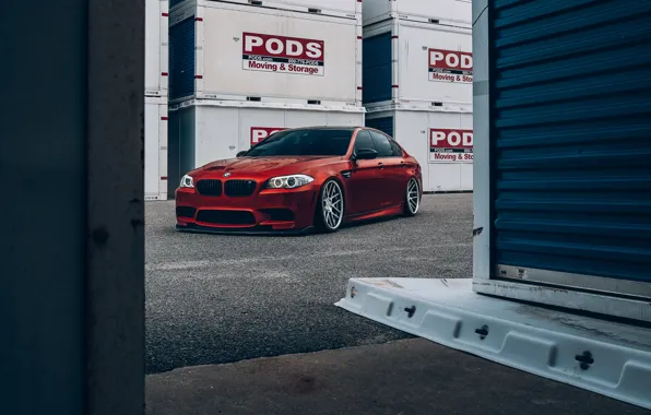 Picture bmw, red, wheels, F10, m5