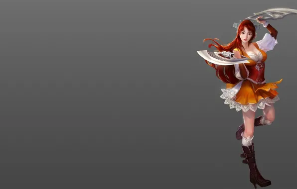 Girl, fantasy, weapons, art, assassin