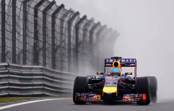 Picture rain, formula 1, red bull, vettel, sebastian, rb 10