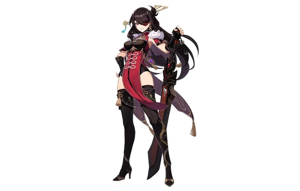 Girl, weapons, sword, outfit, Genshin Impact