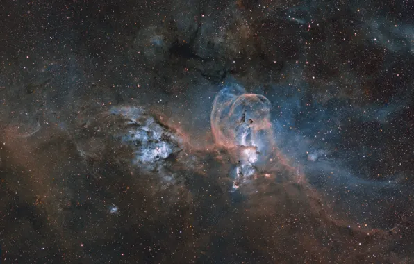 Picture in the constellation of Carina, NGC 3576, emission, nebula