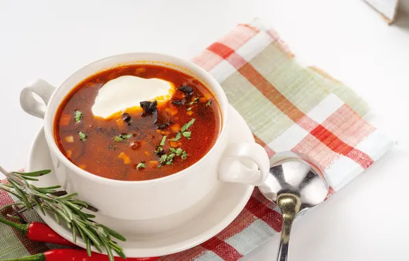 Soup, rosemary, sour cream