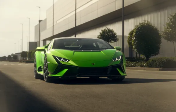 Picture green, lights, Lamborghini, Lambo, the front, Huracan, huracan, Lamborghini Huracan Tecnica