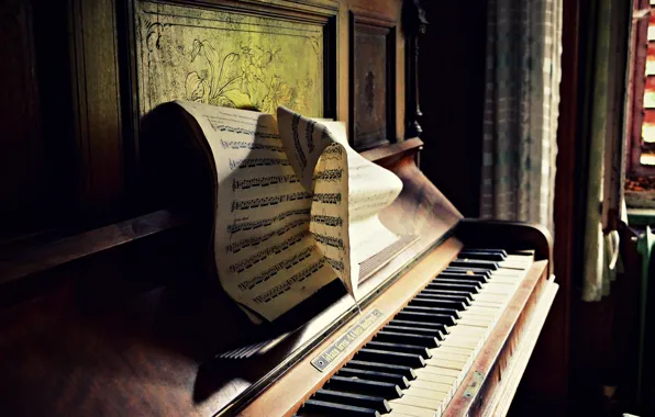 Notes, music, piano