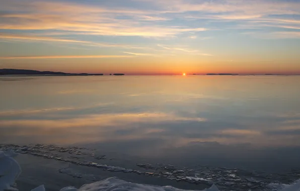 The sky, the sun, sunset