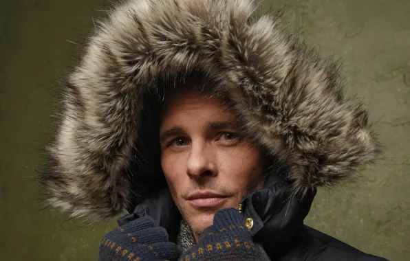 Look, close-up, face, portrait, jacket, hood, actor, gloves