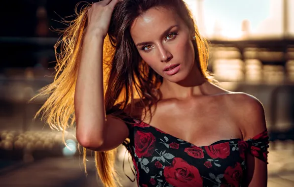 Look, girl, face, hair, hand, portrait, neckline, Marco Squassina